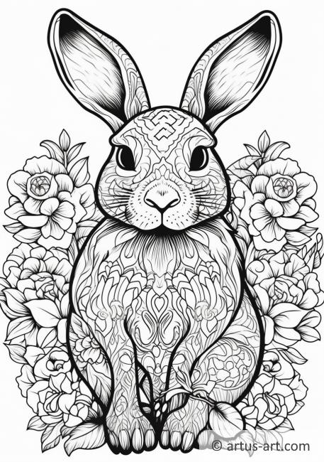 Pagina da colorare con il coniglio